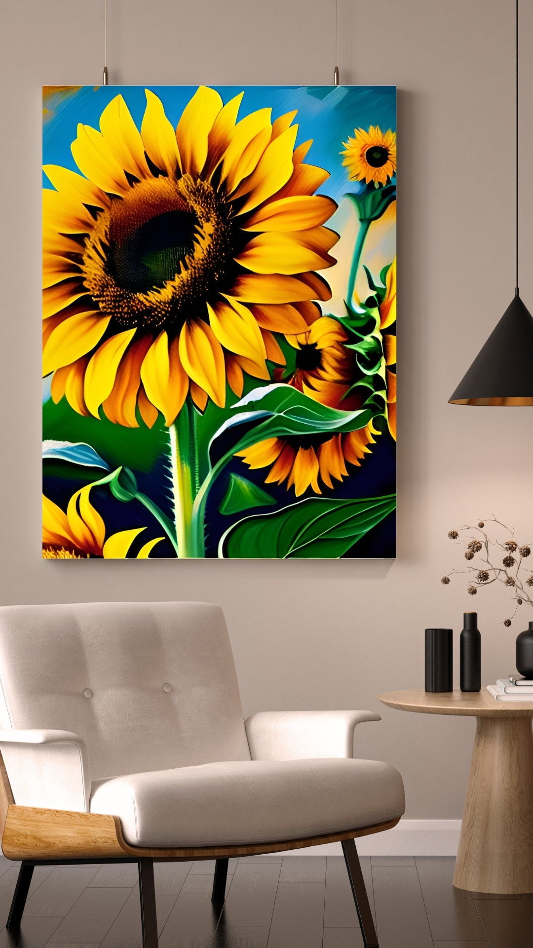 Bold and Beautiful Sunflower Canvas Wall Art Blooming Sunflower