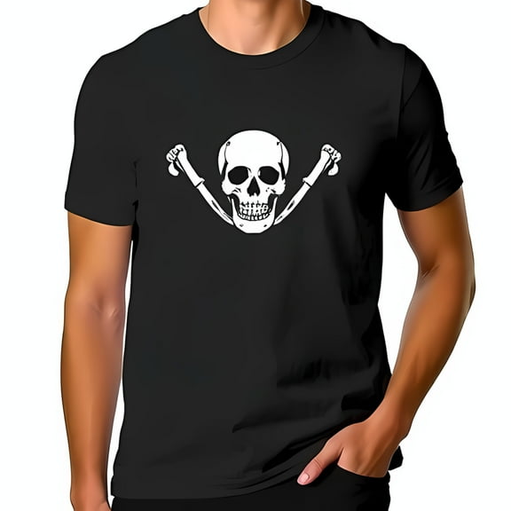 Bold and Crossed Graphic Cotton Short Sleeve T-Shirt for Adventurers