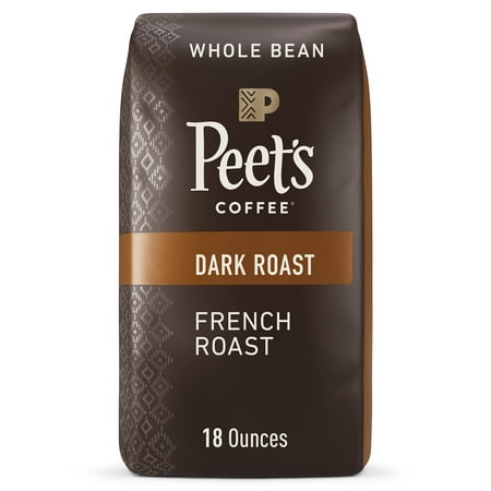 Bold and Flavorful: Peet's Coffee Dark Roast Whole Bean Coffee - French Roast 18 Ounce Bag.