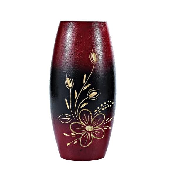 Bold and Vibrant Red Flower Garden Red Mango Tree Wood Flower Vase
