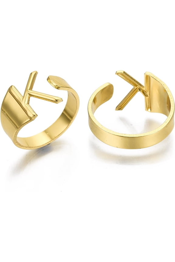Bold initial ring Adjustable Ladies Gold Personality Ring Letter.K Personalised Engraved Ladies Open Seal Ring Size 8 Inner Diameter 18mm suitable for parties