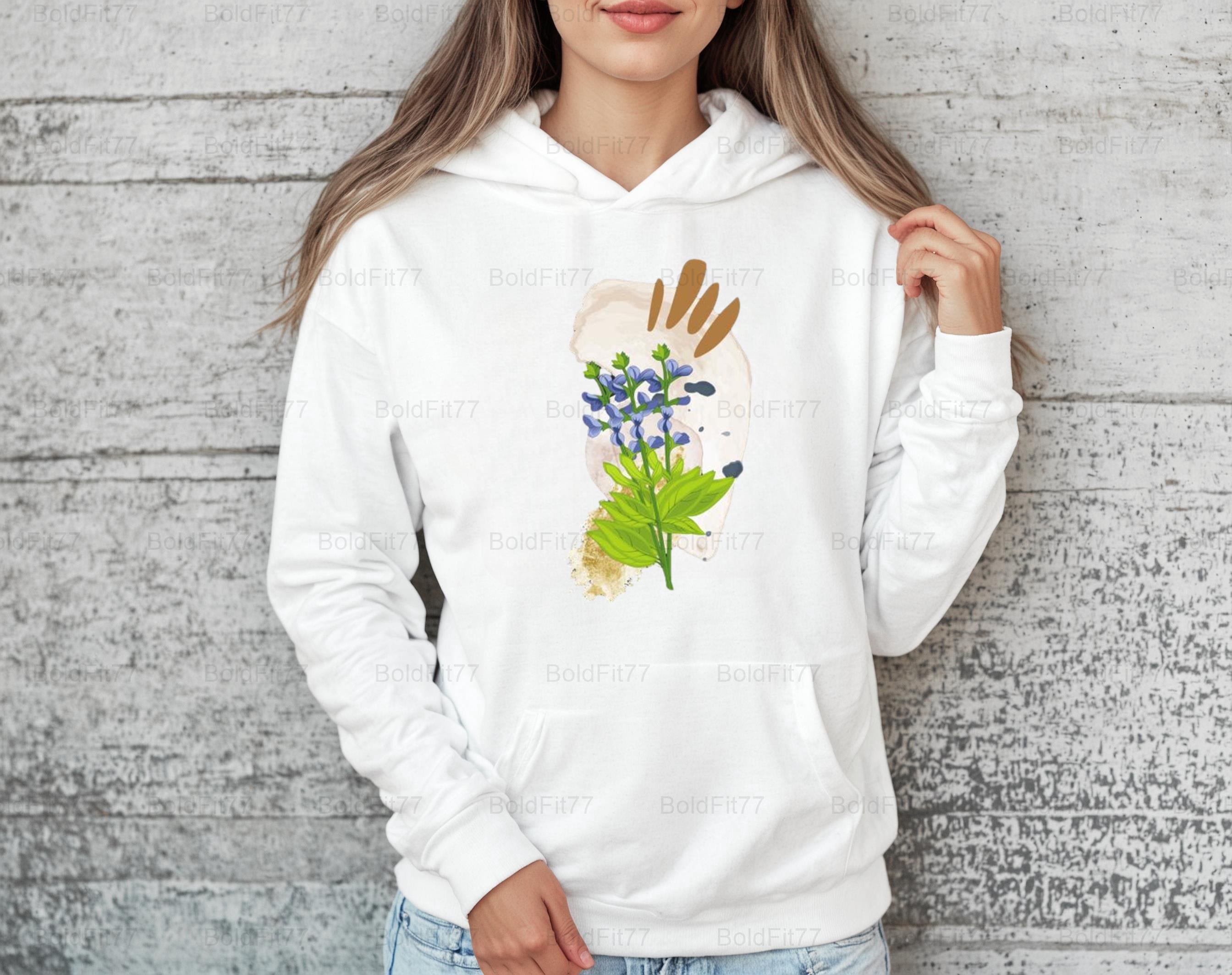 Retro Floral Contrast Panel Hoodie