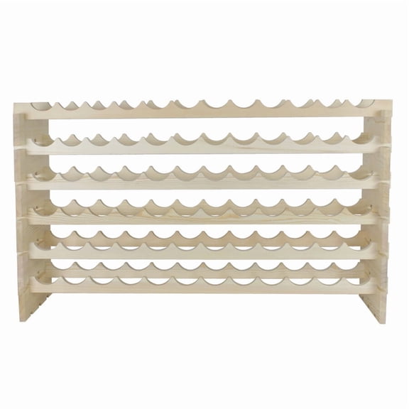 BoldGear 72 Bottles Stackable Modular Wine Rack, 6-Tier 72 Slots Floor Wine Storage Stand Wooden Wine Holder Display Shelves, Wobble-Free, Solid Wood, Floor Free Standing