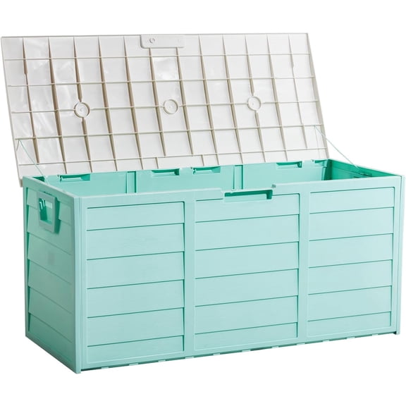 BoldGear 75 Gallon Outdoor Storage Box, Lockable Plastic Storage Containers with Lid, Patio Deck Box Furniture for Garden, Pool, Balcony, Yard,Green
