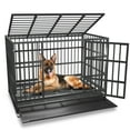 thumbnail image 1 of Boldbone 48/38 inch Heavy Duty Indestructible Dog Crate Cage Kennel for Large Dogs, High Anxiety Dog Crate with Removable Crate Trays, Wheels and Double Door, Extra Large XL XXL Escape Proof Dog Crate, 1 of 6
