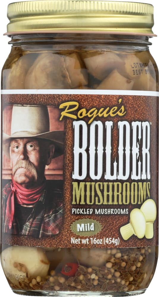 Bolder Beans Pickled Mushrooms 16 oz (Pack Of 6)