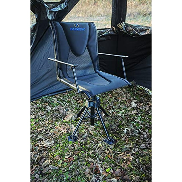 Bolderton 360º Swivel Hunting Blind Chair with Armrests, 300 lbs Capacity, Folding, Lightweight
