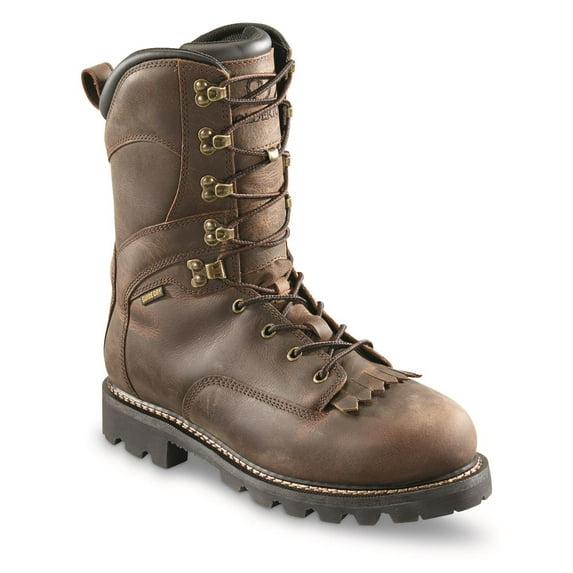 Bolderton Men's Outlands 10" Waterproof Insulated Hunting Boots, 800 Gram Brown 9.5 2E (Wide)