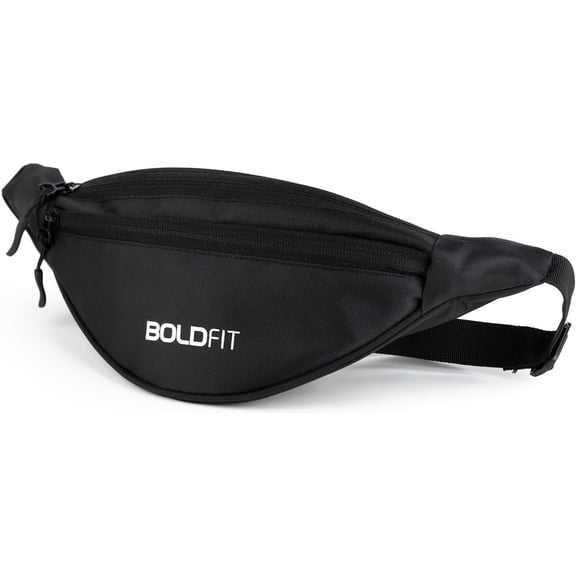 Boldfit Waist Bag for Men Travel Bag for Men Chest Bag for Men Travel Fanny Pack for Men Waist Bag for Women Side Bag for Men Travel Accessories/Pouch/Hand Purse. Mobile Bag/Money Bag - Black