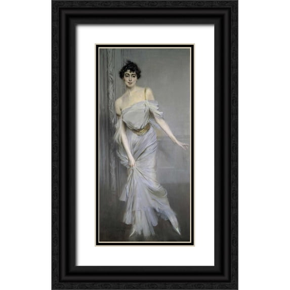 Boldini, Giovanni 13x24 Black Ornate Wood Framed with Double Matting Museum Art Print Titled - Madame Charles Max
