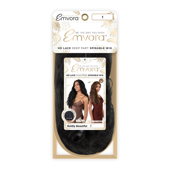 Emvora Boldly Beautiful Synthetic Deep Lace Part Loose Body Wave Wig, 24 inch, Color 1