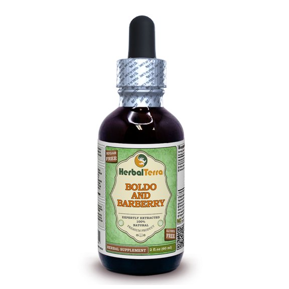 Boldo And Barberry ALCOHOL-FREE, KETO Friendly, Absolutely Natural Expertly Extracted by Trusted HerbalTerra brand Liquid Extract. Proudly made in USA. Glycerite 2 Fl.Oz