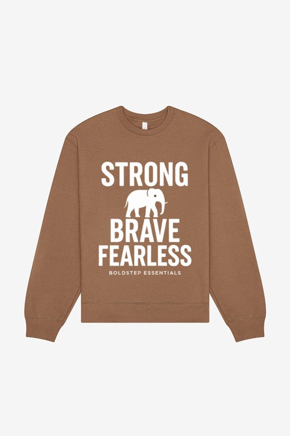 Brave and Fearless Unisex Heavyweight Sweatshirt - Brown (L)