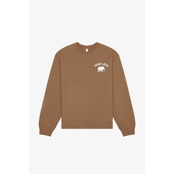 Boldstep Essentials Fear-Less Unisex Heavyweight Embroidered Sweatshirt (10oz) - Brown (XL)