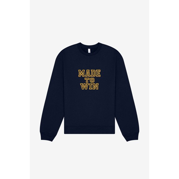 Boldstep Essentials Made to Win Embroidered Unisex Heavyweight Sweatshirt - Navy (XL)