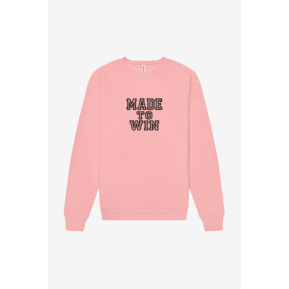 Boldstep Essentials Made to Win Embroidered Unisex Heavyweight Sweatshirt - Pink (L)