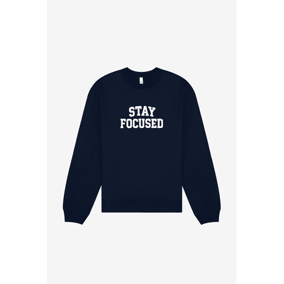 Boldstep Essentials Stay Focused Embroidered Unisex Heavyweight Sweatshirt - Navy (M)