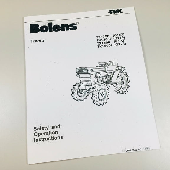 Bolens G152 G154 G172 G174 Tractor Owner Operators Instructions Manual