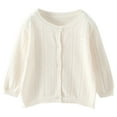 thumbnail image 1 of Bolero Girls Festive Cardigan Children Long Sleeve Jacket with Button Bolero Knitted Cardigans Coat Knitwear for Communion Dress Baptism Dress 1-7 Years, 1 of 6
