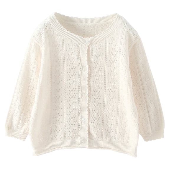 Bolero Girls Festive Cardigan Children Long Sleeve Jacket with Button Bolero Knitted Cardigans Coat Knitwear for Communion Dress Baptism Dress 1-7 Years