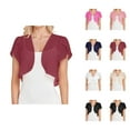 thumbnail image 1 of Bolero Shrug Cardigans for Women 2025 Summer Lightweight Short Sleeve Open Front Cropped Cardigan Shrug Bolero, 1 of 6