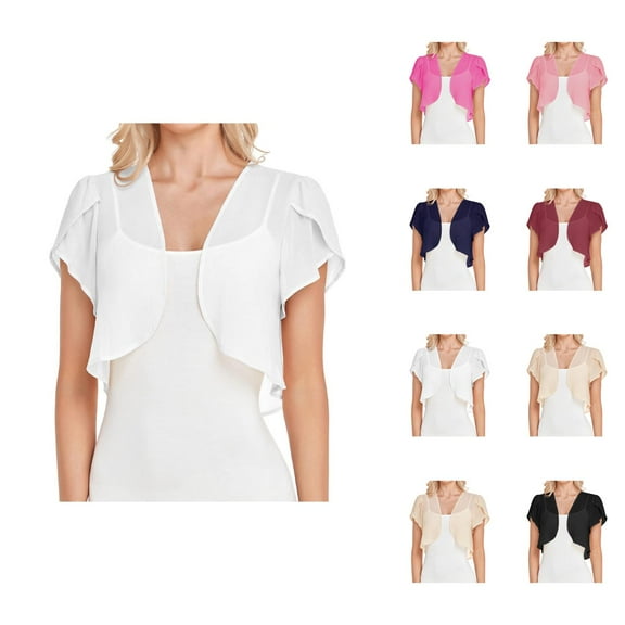 Bolero Shrug Cardigans for Women 2025 Summer Lightweight Short Sleeve Open Front Cropped Cardigan Shrug Bolero