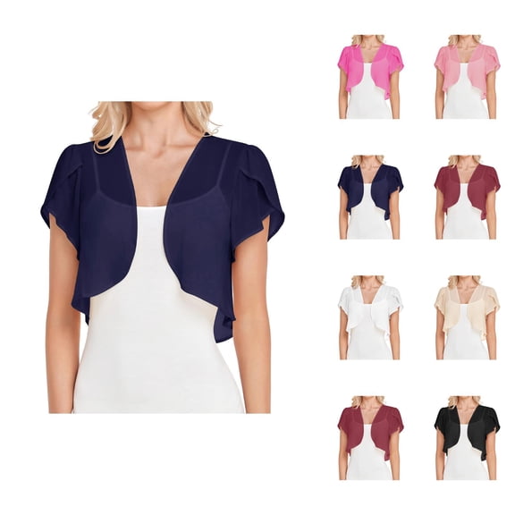 Bolero Shrug Cardigans for Women 2025 Summer Lightweight Short Sleeve Open Front Cropped Cardigan Shrug Bolero