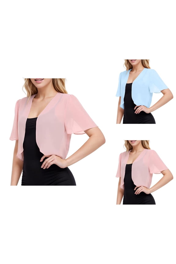 Bolero Shrug Cardigans for Women 2025 Summer Lightweight Short Sleeve Open Front Sheer Mesh Cropped Cardigan Bolero