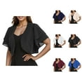 thumbnail image 1 of Bolero Shrug Cardigans for Women 2025 Summer Lightweight Short Sleeve Ruffled Open Front Cropped Cardigan, 1 of 6