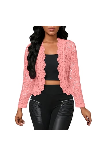 spinach dressing recipe Mid Length Sleeve Sheer Black Chiffon Bolero Jacket 3/4 Length Shrug main image 1