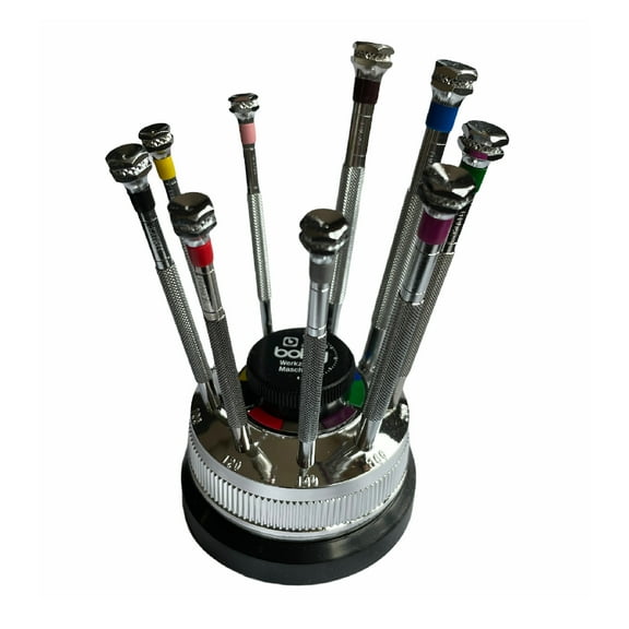 Boley set of 9 screwdrivers on a rotating base
