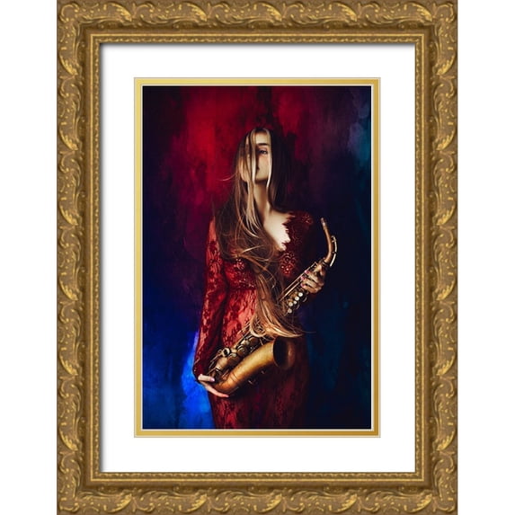 Bolgov (Axe), Ruslan 11x14 Gold Ornate Wood Framed with Double Matting Museum Art Print Titled - The Music Of Colors