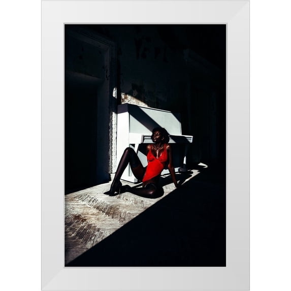 Bolgov (Axe), Ruslan 23x32 White Modern Wood Framed Museum Art Print Titled - Dark Red