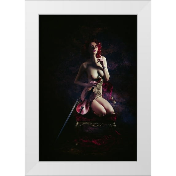 Bolgov (Axe), Ruslan 23x32 White Modern Wood Framed Museum Art Print Titled - The Violinist
