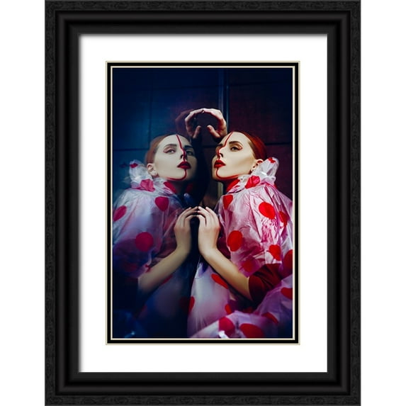 Bolgov, Ruslan 17x24 Black Ornate Wood Framed with Double Matting Museum Art Print Titled - Double Red Line