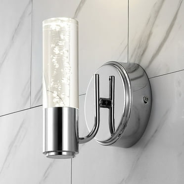 JONATHAN Y Bolha 5.5" 1-Light Minimalist Modern Bubble Acrylic/Iron Integrated LED Vanity Light, Chrome
