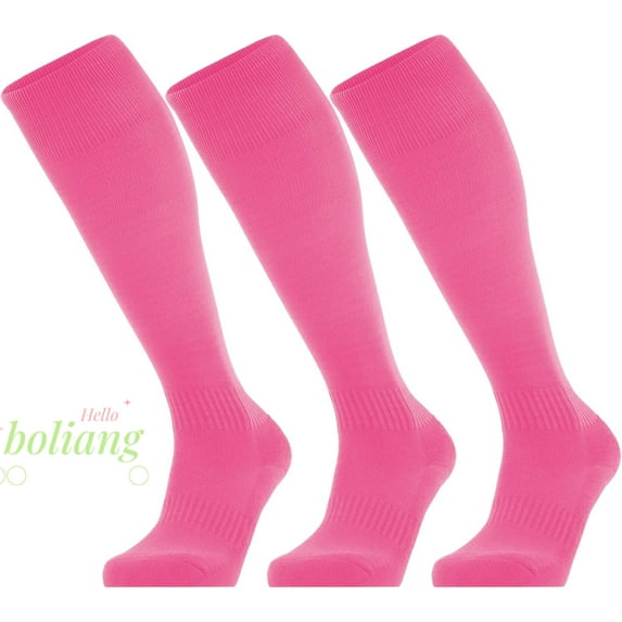Boliang 3 Pair Softball Soccer Socks Baseball Football Socks for Youth Men and Women Baseball Softball Soccer Socks Knee High Over the Calf Sports Tube Socks For Teen