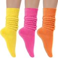 thumbnail image 1 of Boliang 3 Pairs Women's Slouch Socks Cotton Knit Knee High Tube Scrunch Sock Average Size For Women, 1 of 7