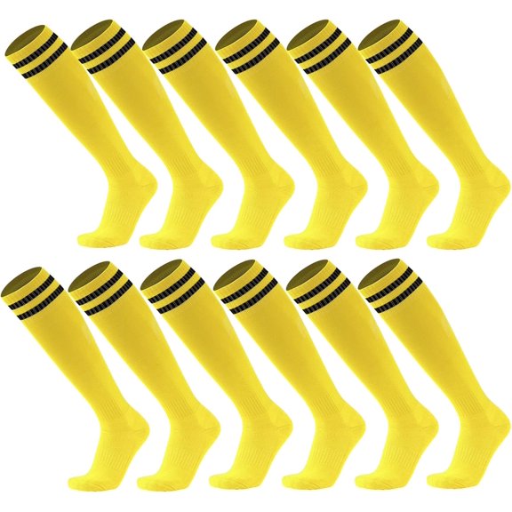 Boliang 6 Pairs Soccer Socks Color Stretchy Compression Knee High Tube Socks Football Athletic Socks for Boy Girl Women Teens