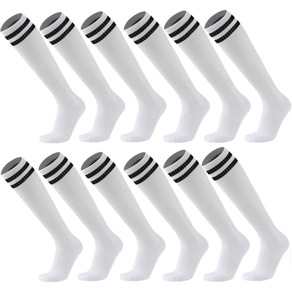 Boliang 6 Pairs Soccer Socks Color Stretchy Compression Knee High Tube Socks Football Athletic Socks for Boy Girl Women Teens