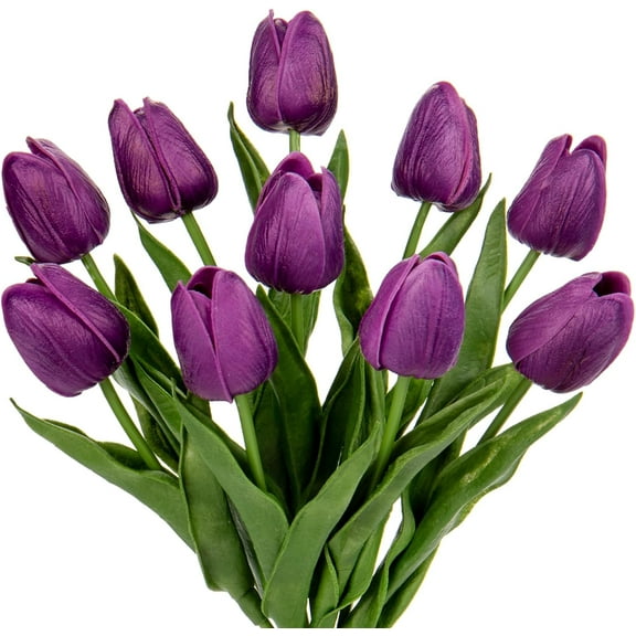 Boliang Tulips Artificial Flowers Large Tulips Head Real Touch Fake Tulips Fake Flowers for Mother's Day Faux Tulips for Vase decoration Centerpieces Home Wedding Bouquet