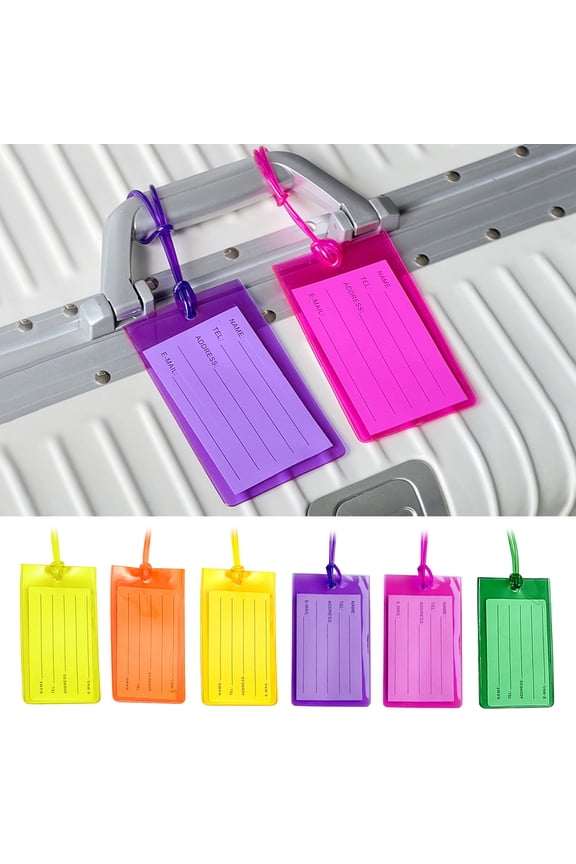 1/6Pcs Luggage Tag Colorful Flexible Suitcases Tag Waterproof Name ID Labels Tear-resistant Luggage Identifier for Travel