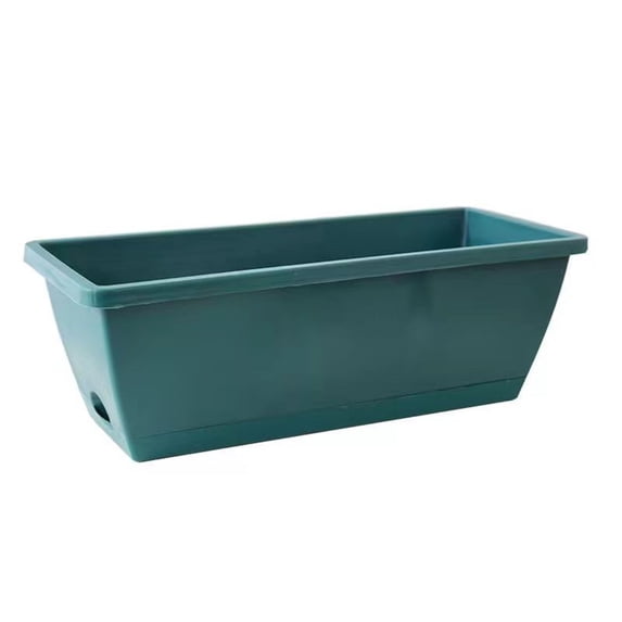 Bolincty 17/19 Inches Rectangle Windowsill Planters with Drainage Tray Plastic Flower Herb Planters for Outdoor Indoor Plants, Boxes Planters for Patio Garden Porch Yard Home Decor
