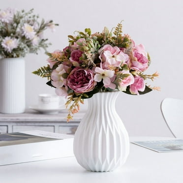 Bolincty 5 Colors Simulation Ceramic Vase, Arrangements Flower Vase Creative Vase for Flowers, Decorative Vase for Pampas Grass, Small Vase for Home Living Room Dining Table Farmhouse Office Decor
