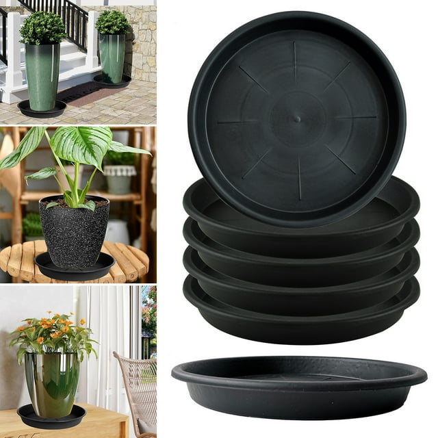 Bolincty 5Pcs Plant Trays Plant Saucers for Pots Four Sizes Plastic