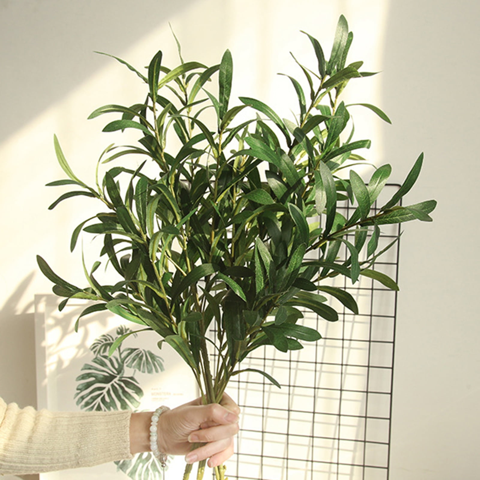 Bolincty Artificial Olive Branch Greenery Stems Fake Plants NonFading