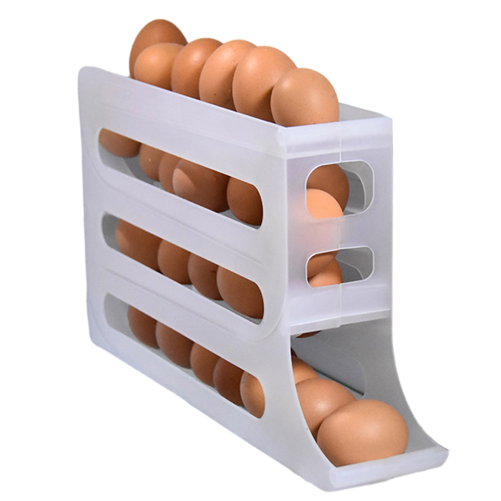 Bolincty Egg Holder for Fridge,4 Tier Rolling Egg Holder Dispenser