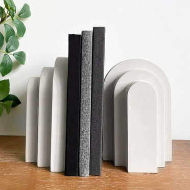 Bolincty Modern Bookends Decor Book Ends for Shelves Home Decor Handcrafted Heavy Duty Bookends Bookshelf Ornaments
