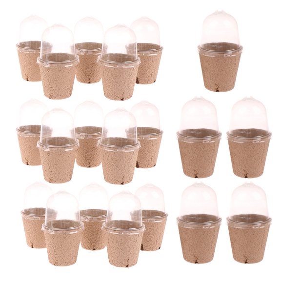 Peat Pots, 10/20Pcs 3.15 Inch Seed Starting Pots with Drainage Holes and Humidity Dome Round Nursery Pot, Biodegradable Starter Pot Planting Container