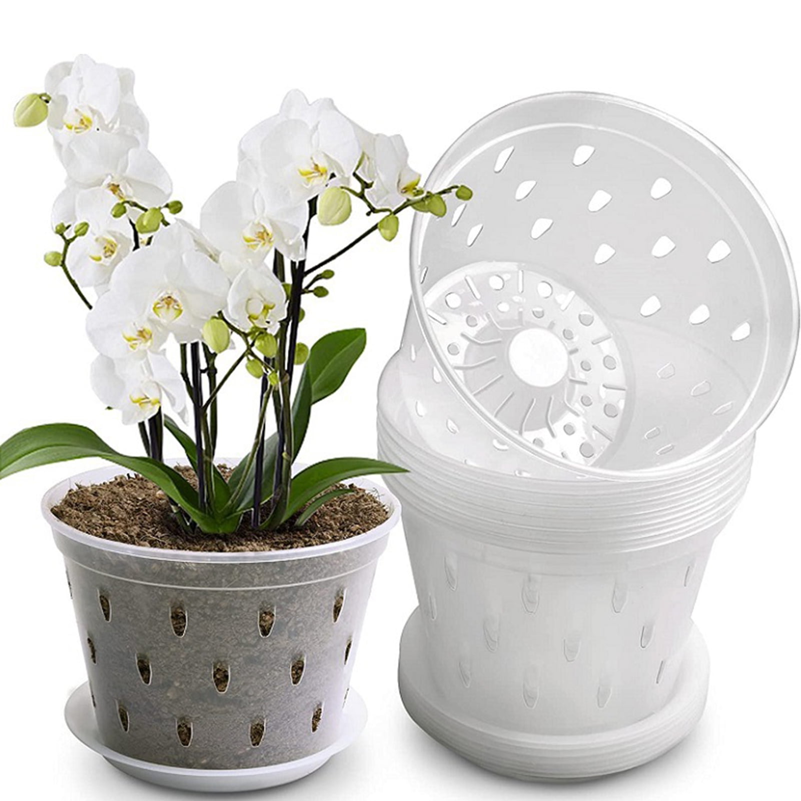 Bolincty Plant Pots Orchid Pots with Holes Orchid Pot Plastic Pot Clear ...